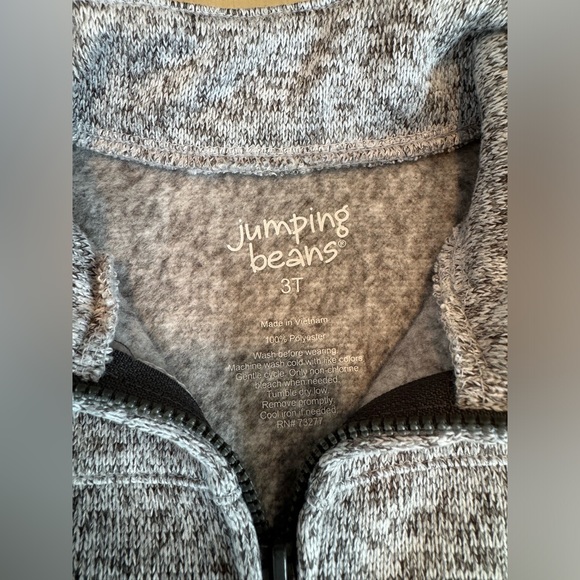 NWOT - Toddler Boy Jumping Beans® Grey/Black Sweaterfleece Zip Jacket - Size 3T - Picture 9 of 9